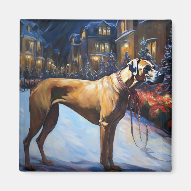 Aimant Rhodésien Ridgeback Saison des Fêtes de Noël (Devant)