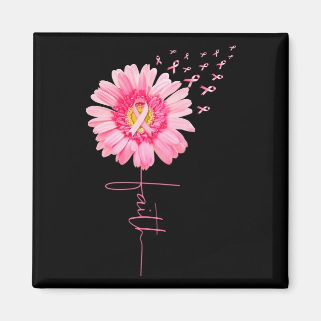 Aimant Ribbon Daisy Faith - Mois de sensibilisation au ca (Devant)