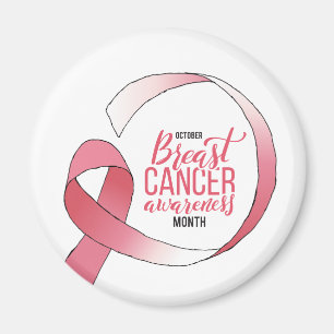 Aimant Ribbon de dessin du cancer du sein rose Mois BCA