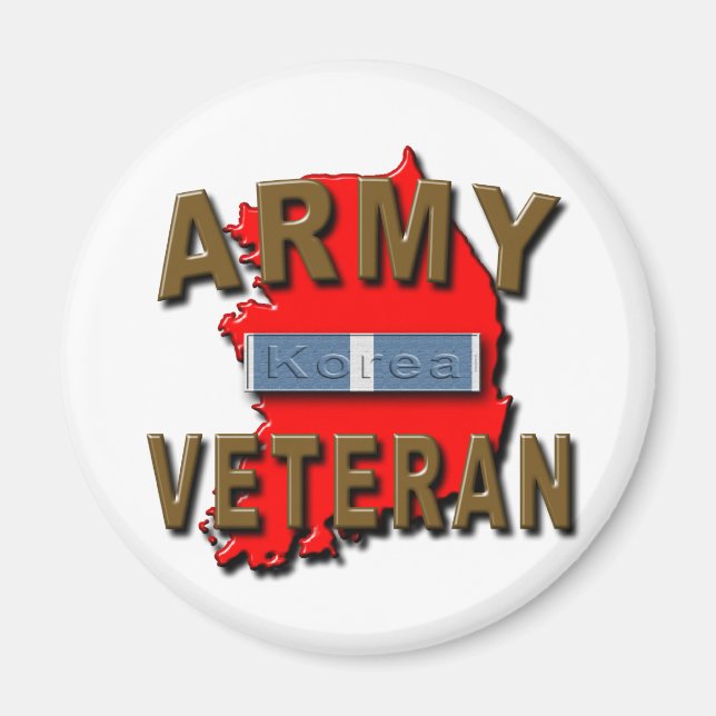 Aimant Ribbon de service vétéran de guerre de Corée, ARMÉ (Devant)