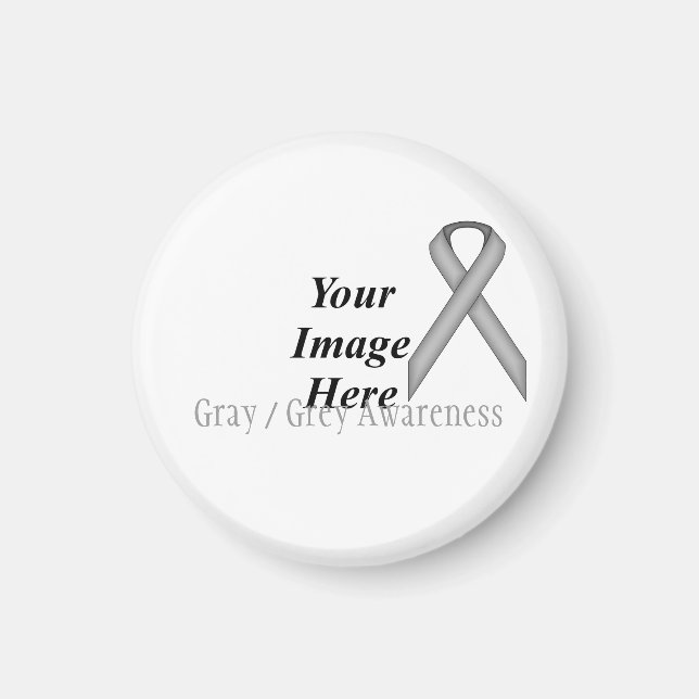 Aimant Ribbon gris/gris standard par Kenneth Yoncich (Devant)