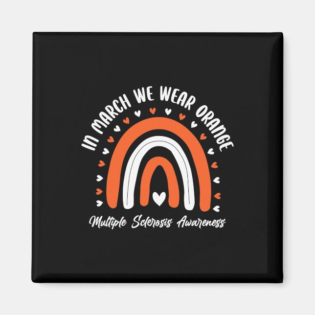 Aimant Ribbon mignon orange Ms Warrior Sclérose multiple  (Devant)