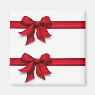 AIMANT RIBBONS ROUGES "NOËL"