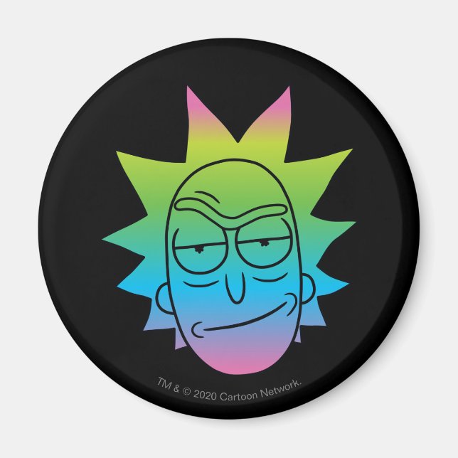 Aimant RICK ET MORTY™ | Rainbow Rick Head motif (Devant)