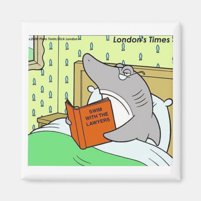 Aimant Rick London Avocat Requin Drôle  (Devant)