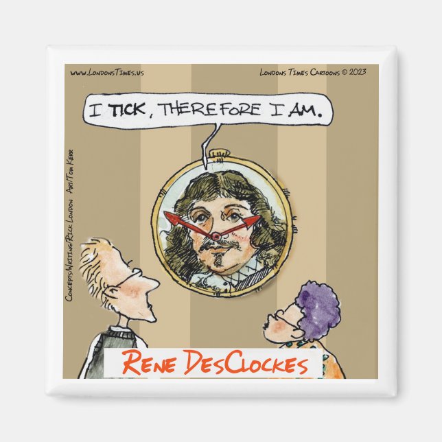 Aimant Rick London Cartoons Descartes Clock Comique (Devant)