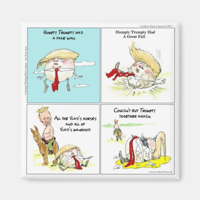 Aimant Rick London "Trumpty Dumpty" Drôle cadeau Trump (Devant)