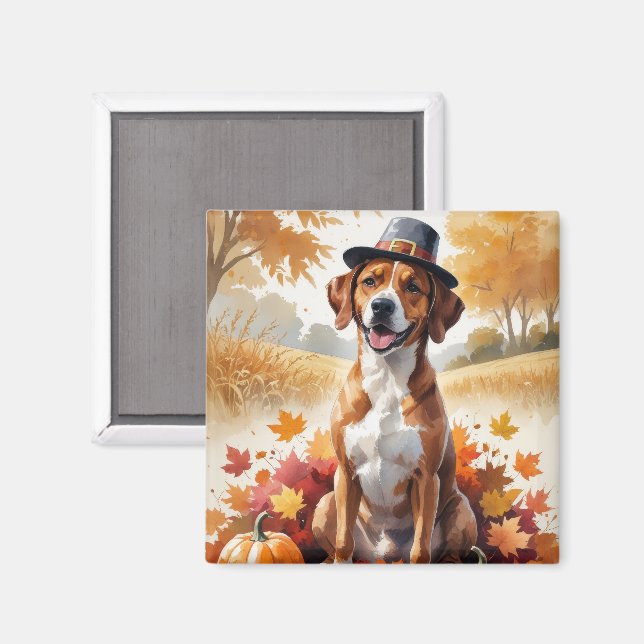 Aimant Ridgeback Rhodésien Feuilles d'Automne Art de Than (Recto/Verso)
