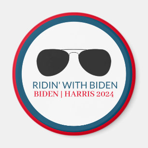Aimant Ridin' avec lunettes Biden Aviator 2024