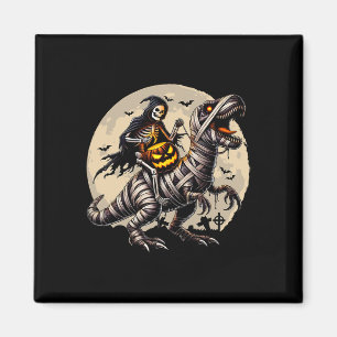 Aimant Riding Mummy Dinosaur T Rex Citrouille Funny Hallo