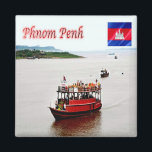 Aimant Rif. KH Cambodge, Phnom Penh, Frigo<br><div class="desc">Vous y trouverez le souvenir de vos vacances. (KH Cambodia,  Phnom Penh Fridge magnet). Amaze amis et parents avec les souvenirs uniques de votre voyage. Essaie-nous ! #LeoPepeDesign - asia cambodia,  leopepedesign,  voyage en photo tourisme,  cadeau gadget frigo aimant.</div>