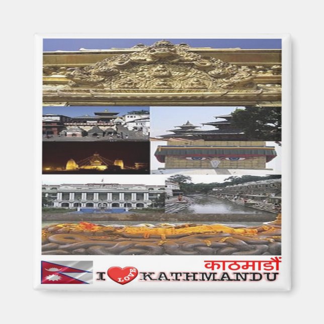Aimant Rif. NP Nepal, Katmandou, I Love, (Devant)