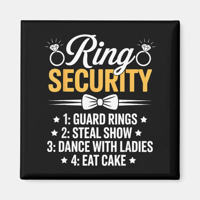 Aimant Ring Security Wedding Party Funny Ring Bearer  (Devant)
