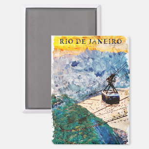 Aimant Rio de Janeiro Brésil Art Aquarelle