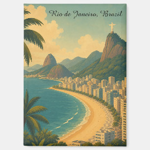 Aimant Rio de Janeiro Brésil Copacabana Vintage Classique