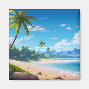 Aimant Rivage de plage sablonneuse d'île océanique tropic