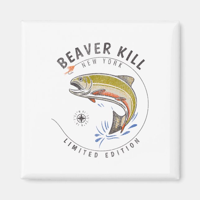 Aimant Rivière Beaverkill New York Pêche à la mouche Souv (Devant)