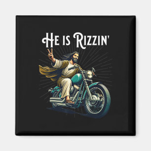 Aimant Rizzen Drôle Rizz Il Est Rizzin Jésus En Moto