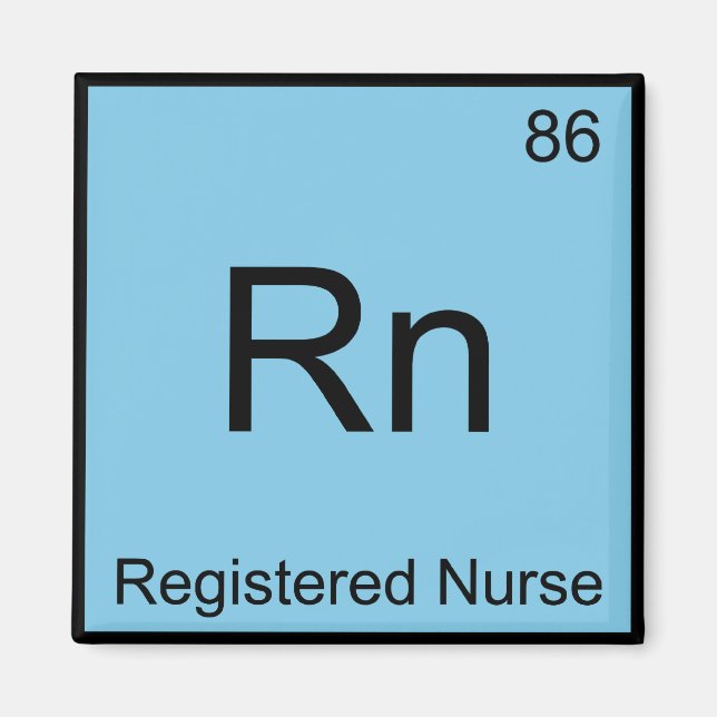 Aimant Rn - Infirmière diplômée Tee symbole d'élément de  (Devant)