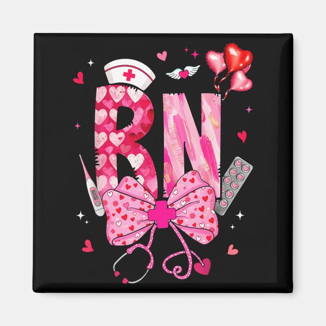 Aimant Rn Valentine Coquette Bow Stethoscope Nurse Girl W (Devant)