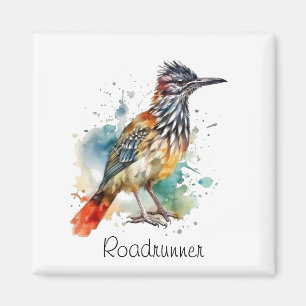Aimant Roadrunner en aquarelle dynamique