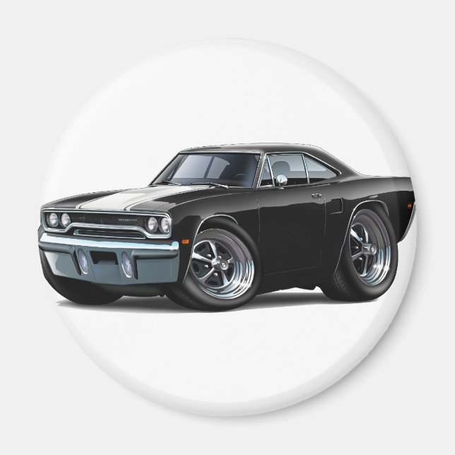 Aimant Roadrunner noir-blanc 1970 (Devant)