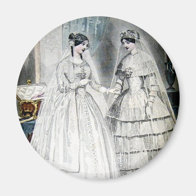 Aimant Robe de Mariée Victorienne Art Vintage (Devant)