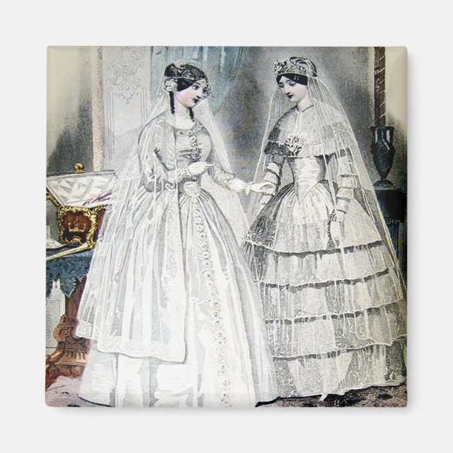 Aimant Robe de mariée Vintage Bride (Devant)