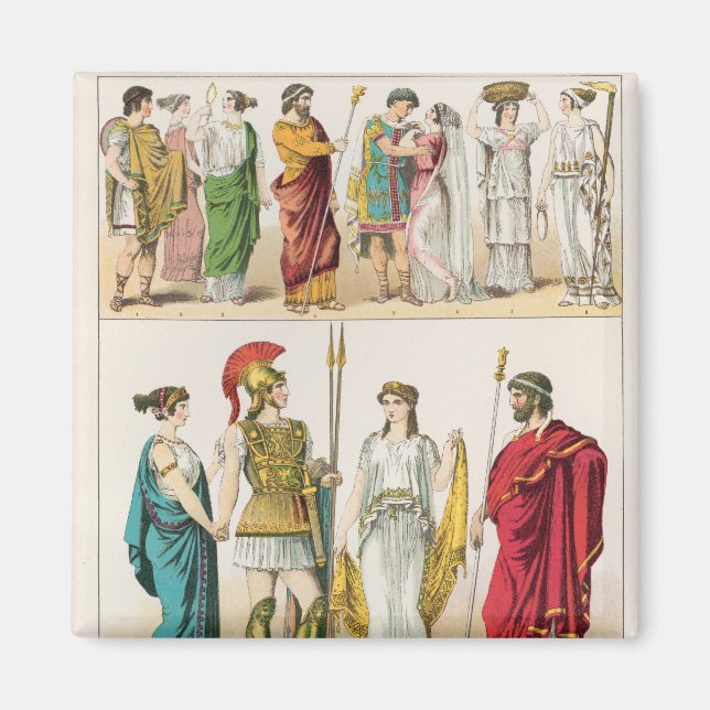 Aimant Robe grecque, de 'Trachten der Voelker, 1864 (Devant)