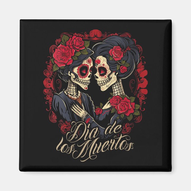 Aimant Robe La Catrina pour femmes Journée de la stylée (Devant)
