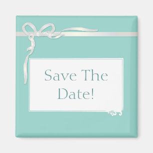 Aimant Robin's Egg Blue Jewelry Box avec ruban blanc