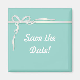 Aimant Robin's Egg Blue Jewelry Box avec ruban blanc