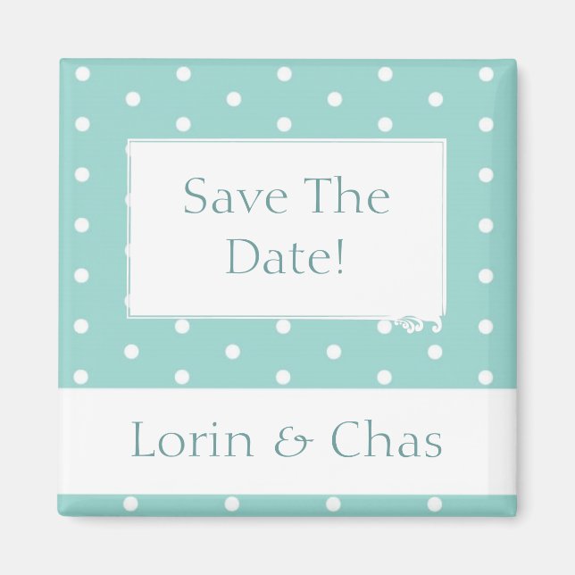 Aimant Robin's Egg Blue Jewelry Box with polka dots (Devant)