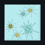Aimant Robin's Oeuf Blue Starbursts Carré magnétique<br><div class="desc">Le motif magnétique Carré de Robin's Oeuf Blue Iconic Atomic Starbursts comporte des étoiles atomiques emblématiques. C'est vrai ! L’ancienne école, arrière - plan de couleur bleu oeuf de robin avec des taches d’or, est la toile de fond idéale pour les cercles turquoise, apaisants et vert poire kitsch. Les taches...</div>