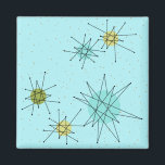Aimant Robin's Oeuf Blue Starbursts Carré magnétique<br><div class="desc">Le motif magnétique Carré de Robin's Oeuf Blue Iconic Atomic Starbursts comporte des étoiles atomiques emblématiques. C'est vrai ! L’ancienne école, arrière - plan de couleur bleu oeuf de robin avec des taches d’or, est la toile de fond idéale pour les cercles turquoise, apaisants et vert poire kitsch. Les taches...</div>