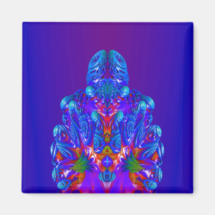Aimant Robot bleu Abstrait