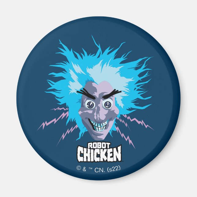Aimant Robot chicken Scientist Head Graphic (Devant)