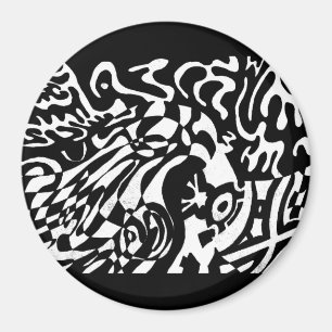 Aimant "Robot Dreams" B&W Art Abstrait