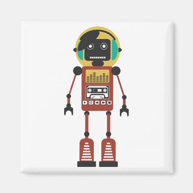 Aimant Robot radio rétro (Devant)