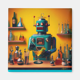 Aimant Robot Rétro Futuriste ROBIA 12J2 Mixologue