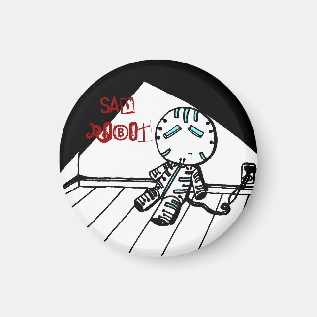 Aimant robot triste (Devant)
