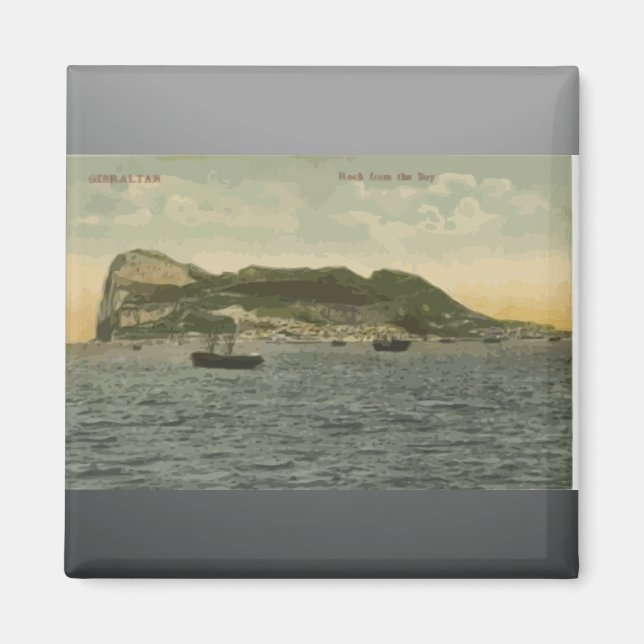 Aimant Rocher De Gibraltar De La Baie, Vintage (Devant)