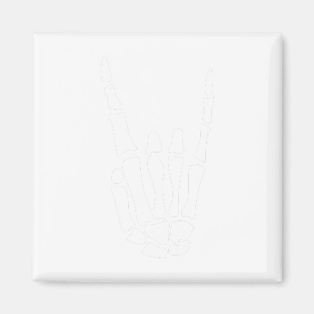 Aimant Rocher sur squelette Signe main - Hallowee minimal (Devant)