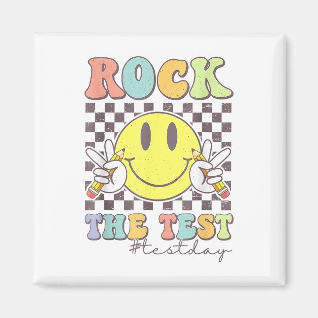 Aimant Rock Le Test Test Tester Enseignant Motivation (Devant)