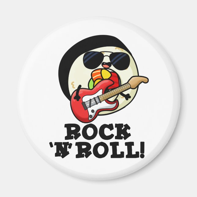 Aimant Rock n Roll Funny Sushi Roll Pun (Devant)