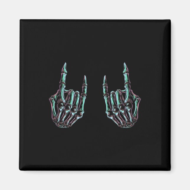 Aimant Rock On Rock Star Skeleton Hands - Concert Band Gr (Devant)