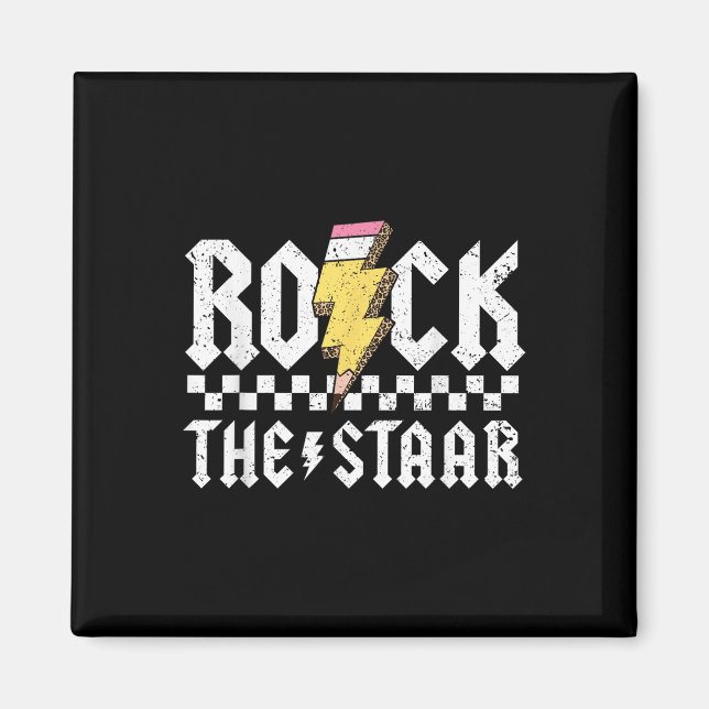 Aimant Rock The Star Motivational Testing Day Pour Enseig (Devant)