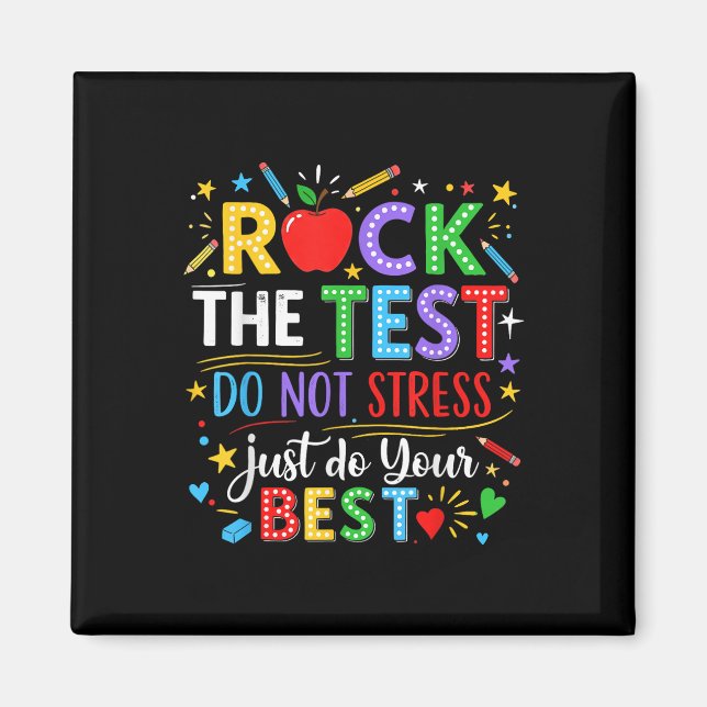 Aimant Rock The Test Day Test Day Funny Enseignant Hommes (Devant)