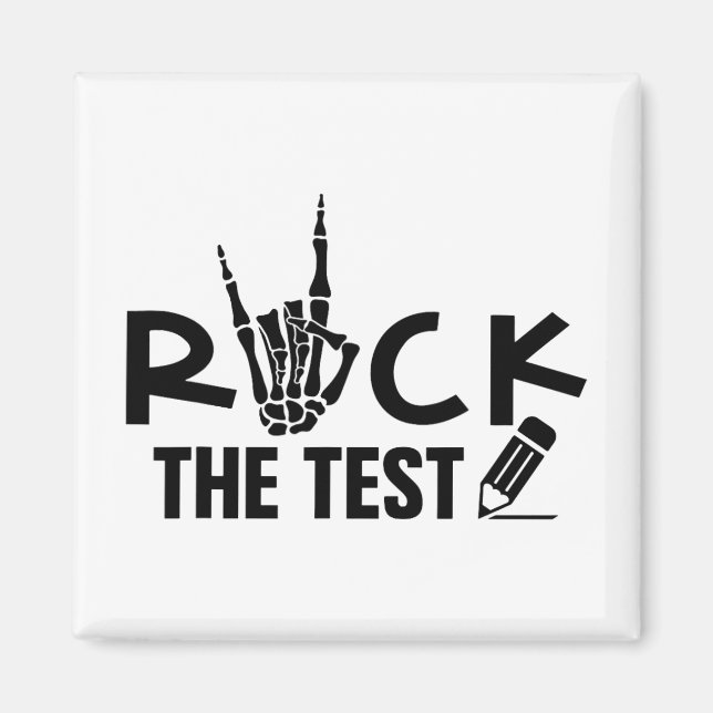Aimant Rock The Test Test Test Examen Jour Pour L'Étudian (Devant)