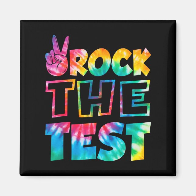Aimant Rock The Test Testing Day Retro Motivational Teach (Devant)